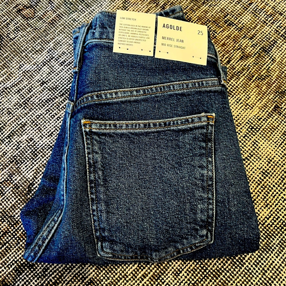 NWT AGOLDE Merrel Jean Mid Rise Straight